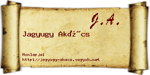 Jagyugy Akács névjegykártya